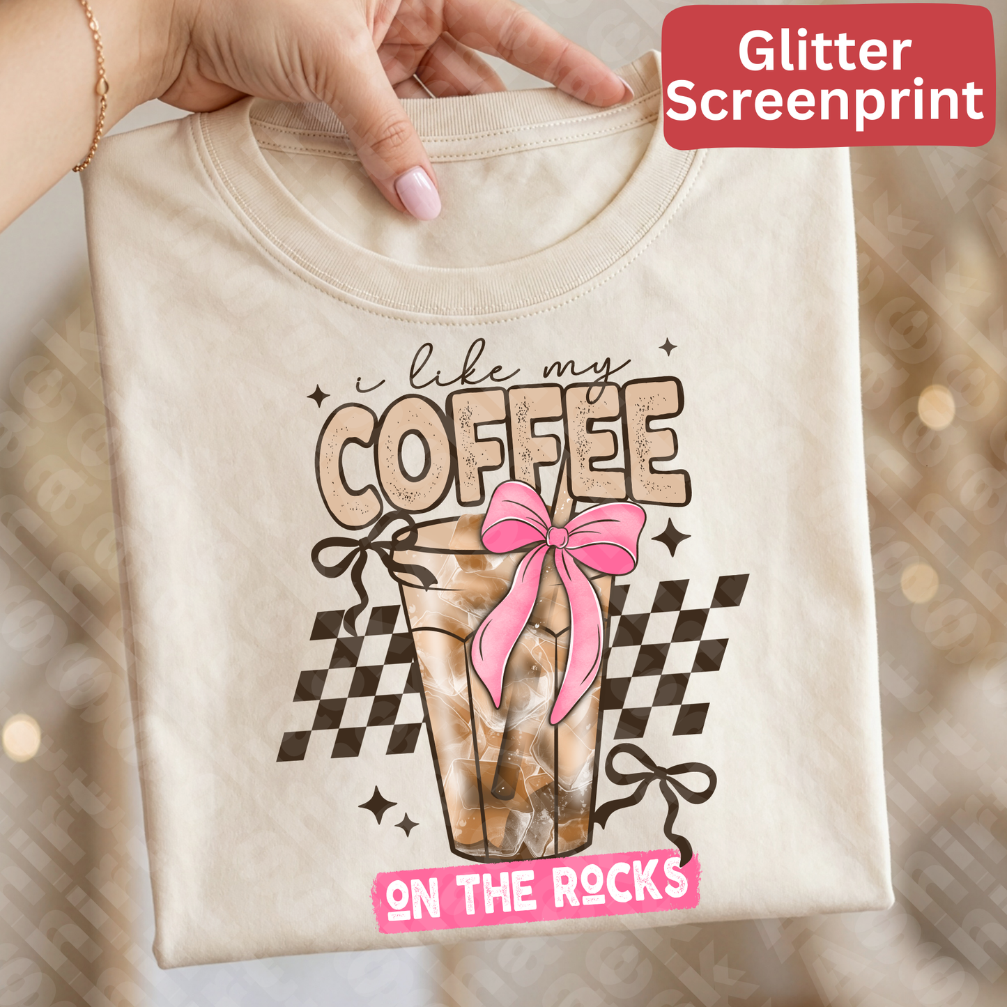 20F I like my coffee on the rocks (Glitter Screenprint)