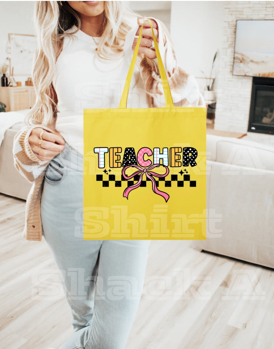 Teacher Things with Bow, Small Tote Bag