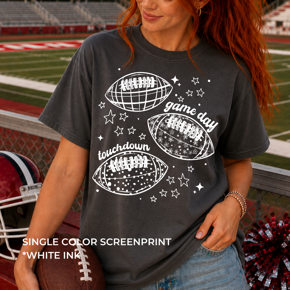 Game Day *Single Color Screenprint White Ink
