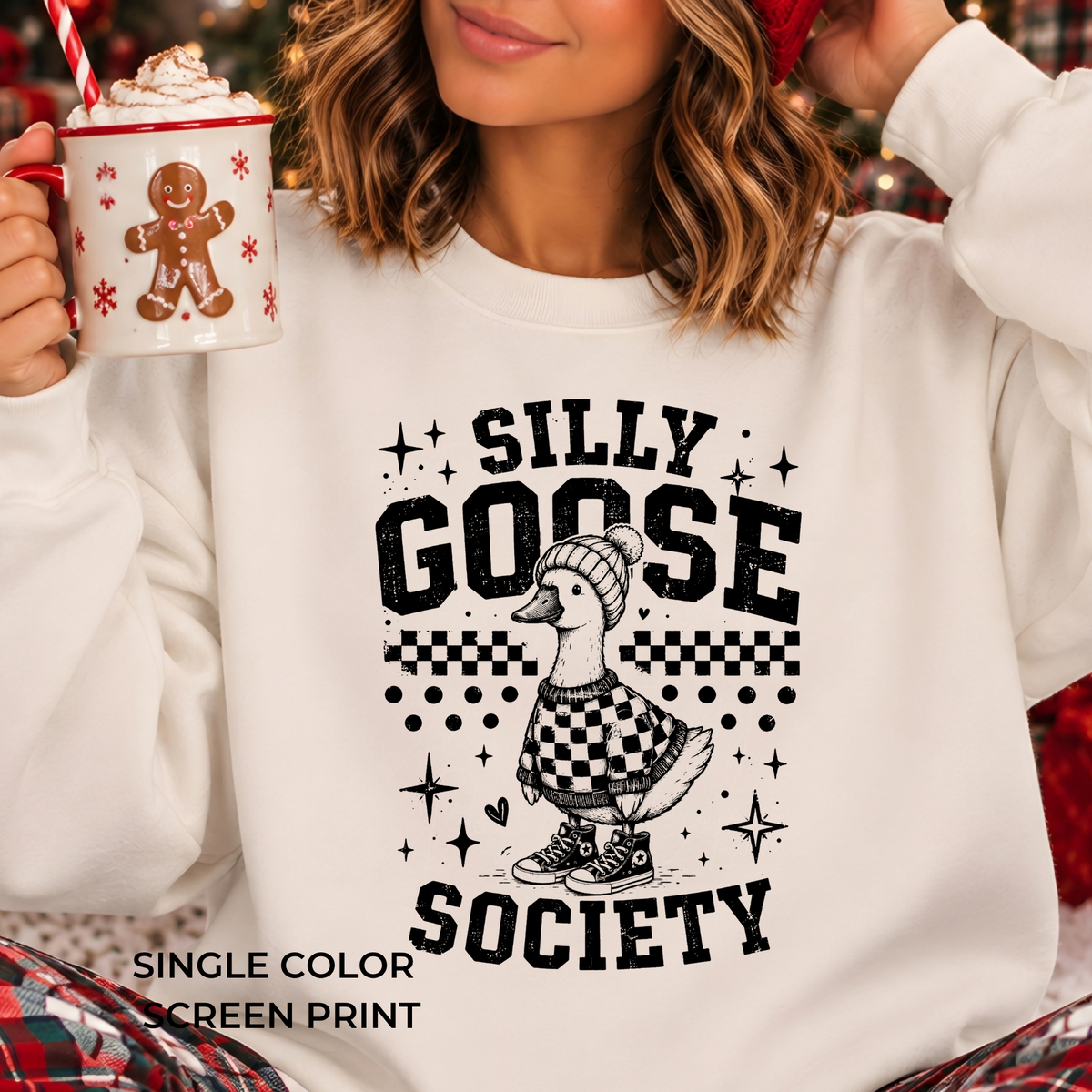 Silly Goose Society **Single Color Screenprint Black Ink