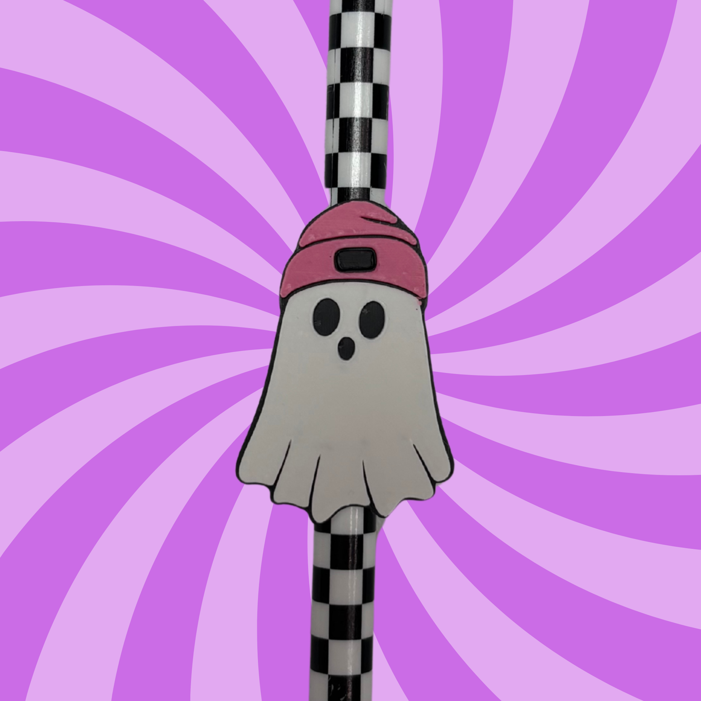 Ghost with pink beanie