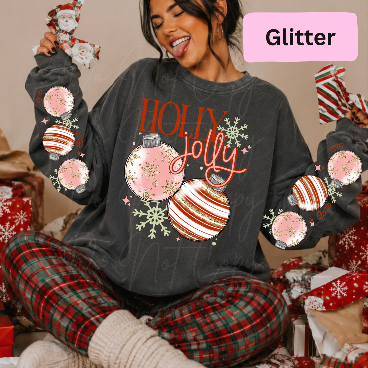 Holly jolly with Double Sleeves *Glitter