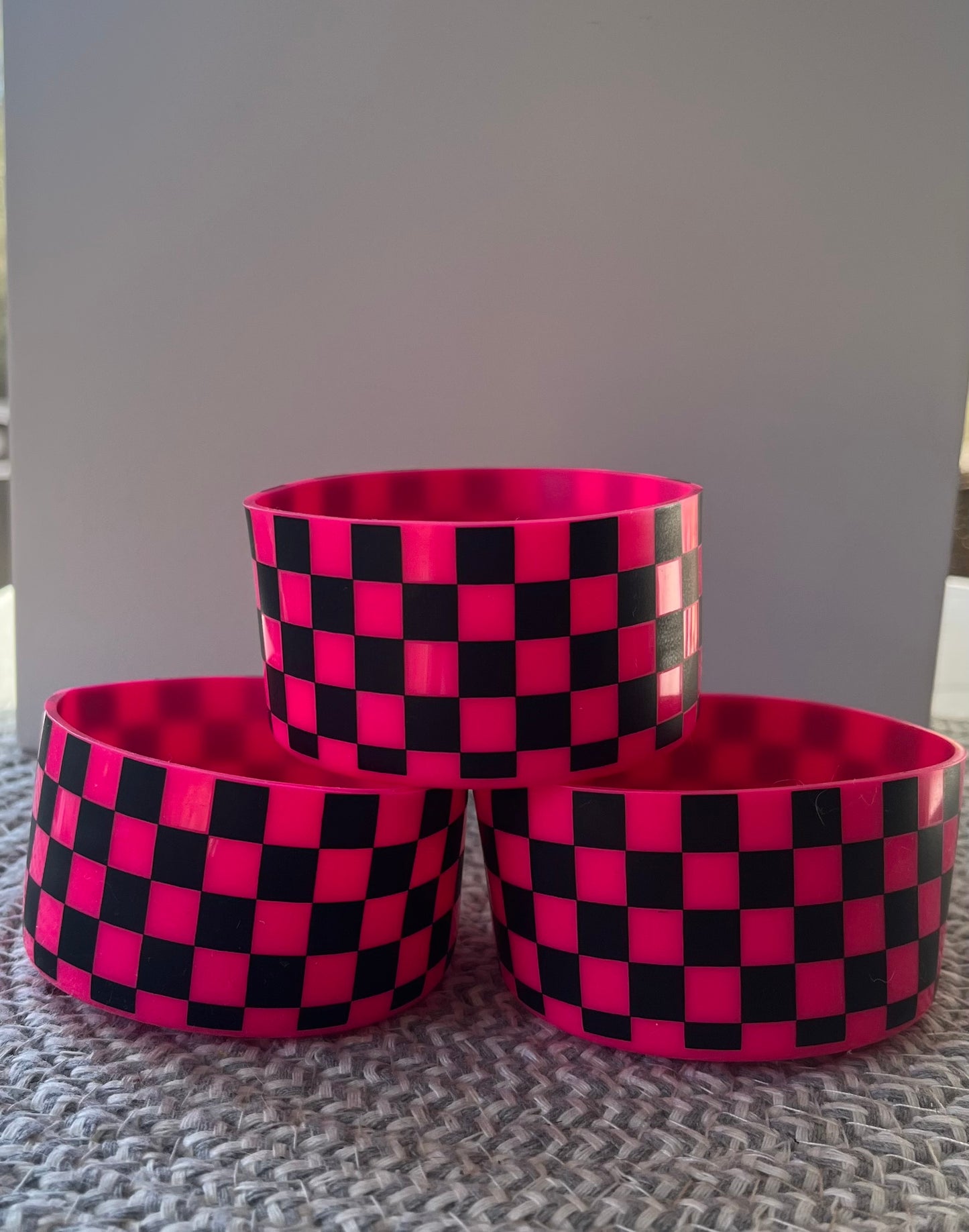 Pink & Black Checkered-Tumbler Boot