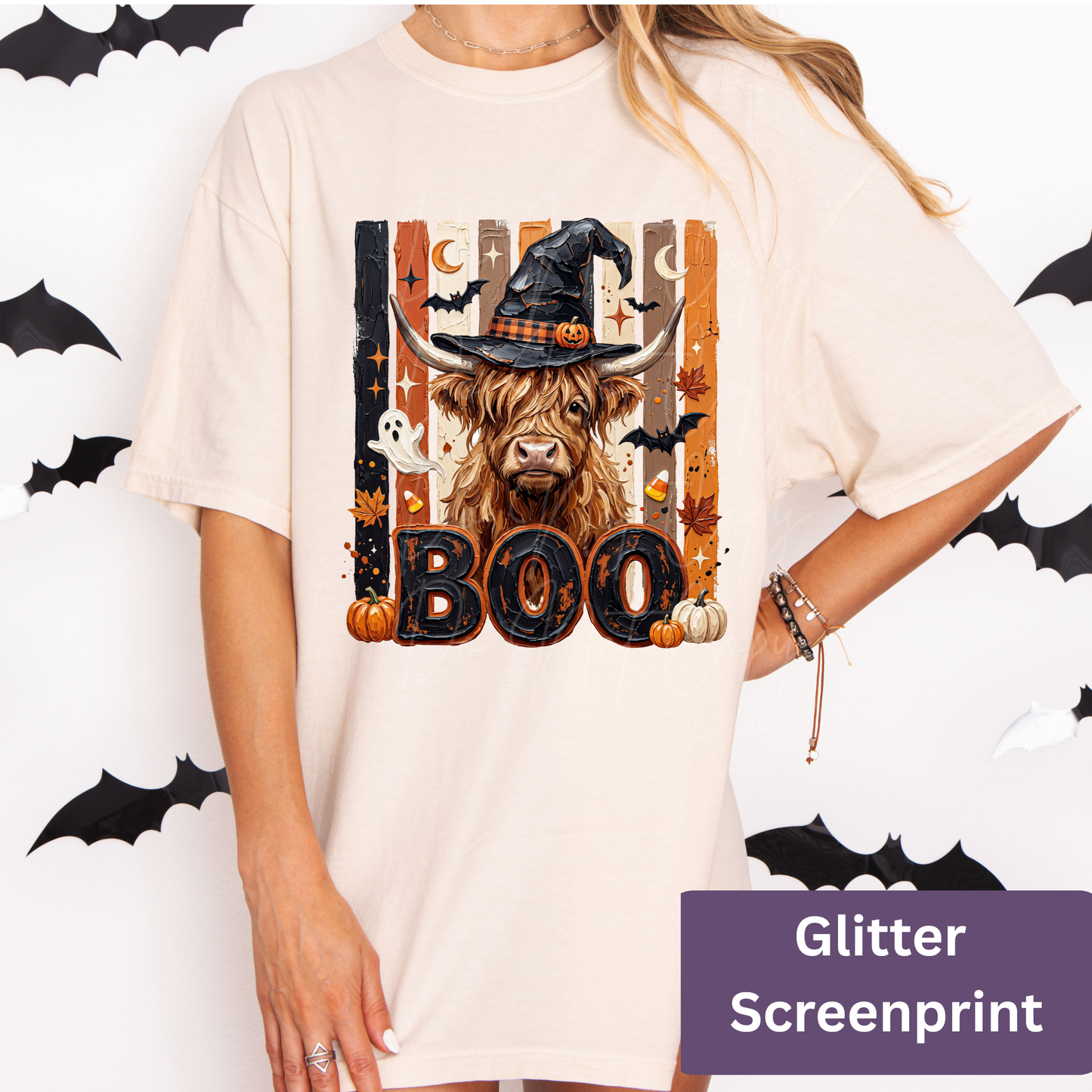 227 boo (glitter screen print)