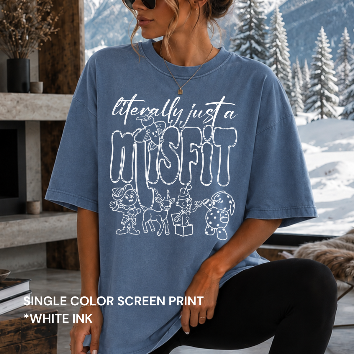 Just A Misfit *Single Color Screenprint White Ink