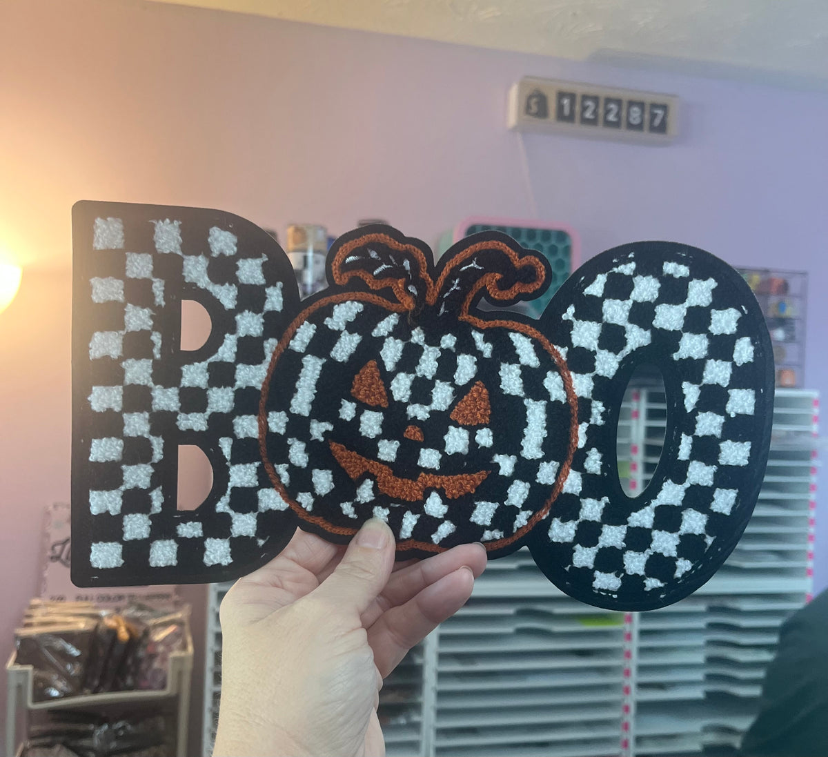 Boo Pumpkin Chenille Patch