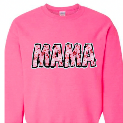 Mama, Pink XO, Chenille Patch
