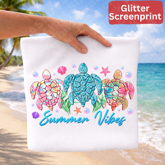 230 turtles  (Glitter screenprint)