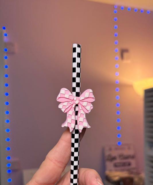 Pink Checkered Bow