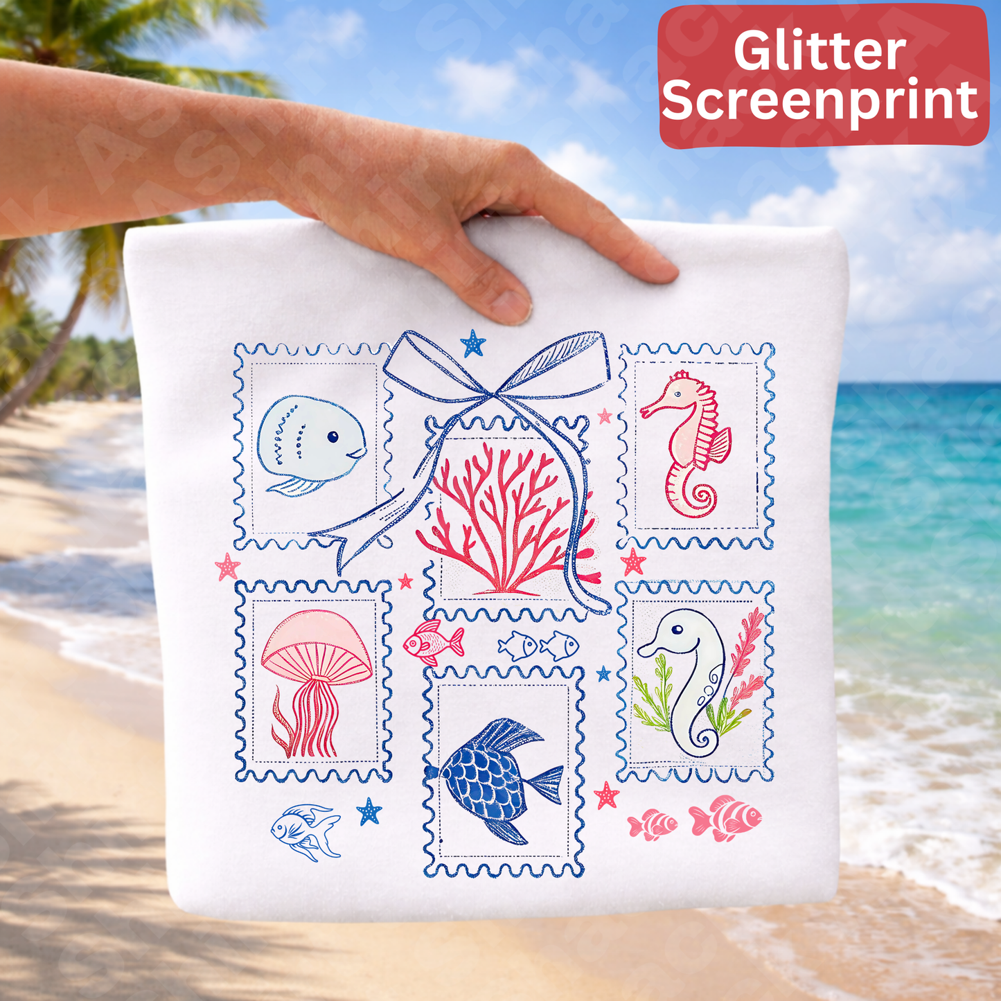 233 fish (Glitter Screenprint)