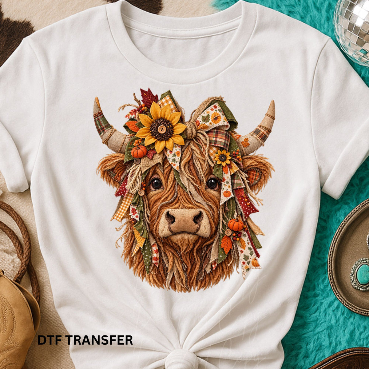 Sunflower Highland Cow