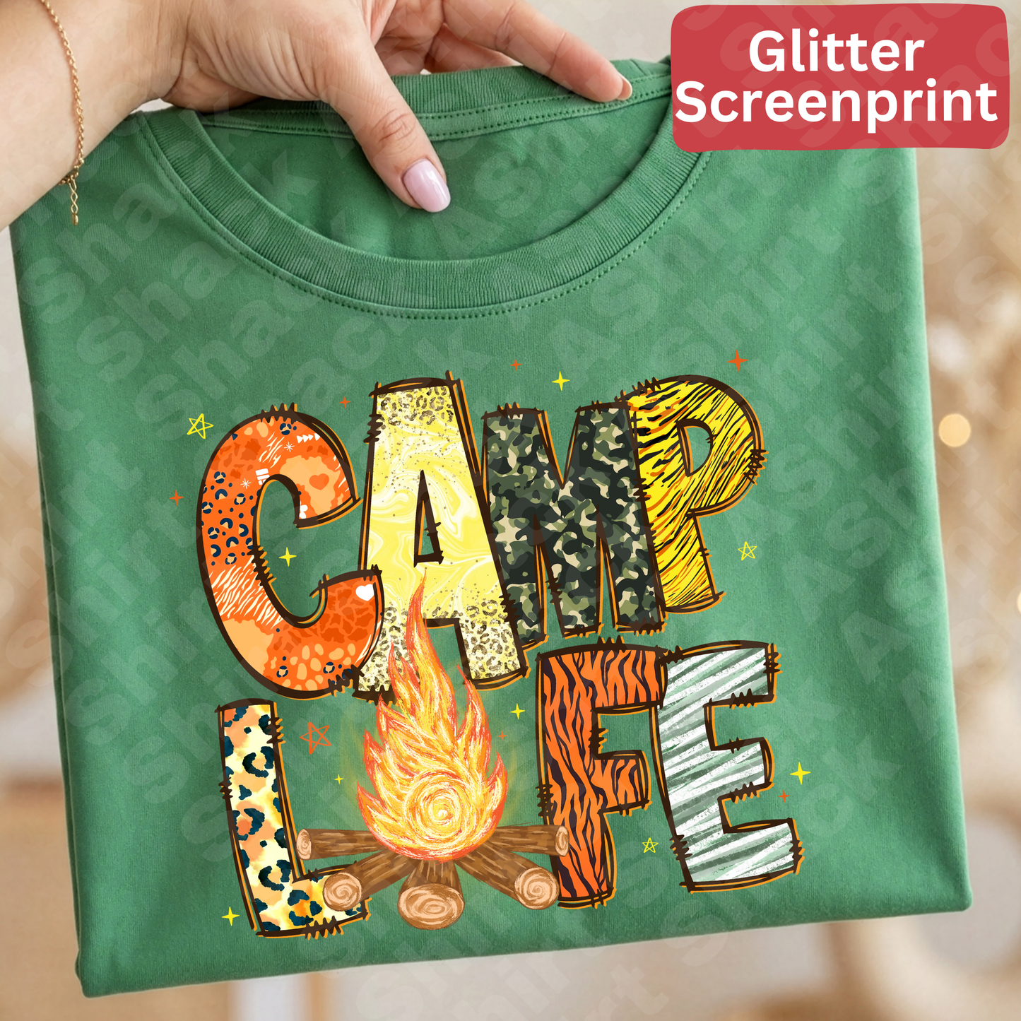 223 Camp Life (Glitter Screenprint)