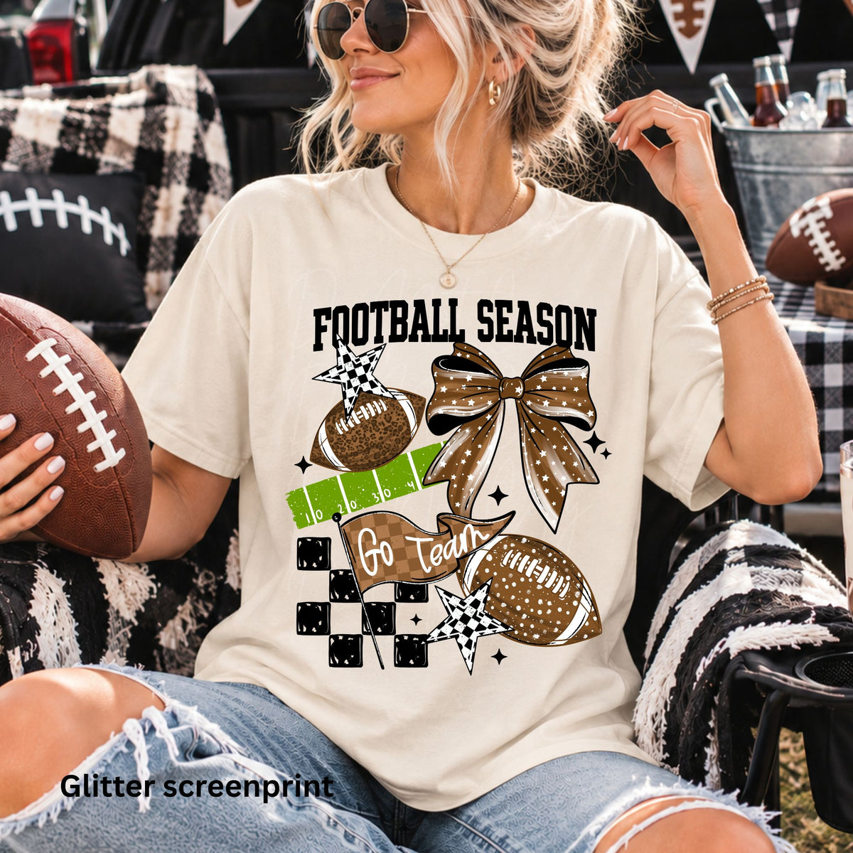 Football Season *Glitter Screenprint