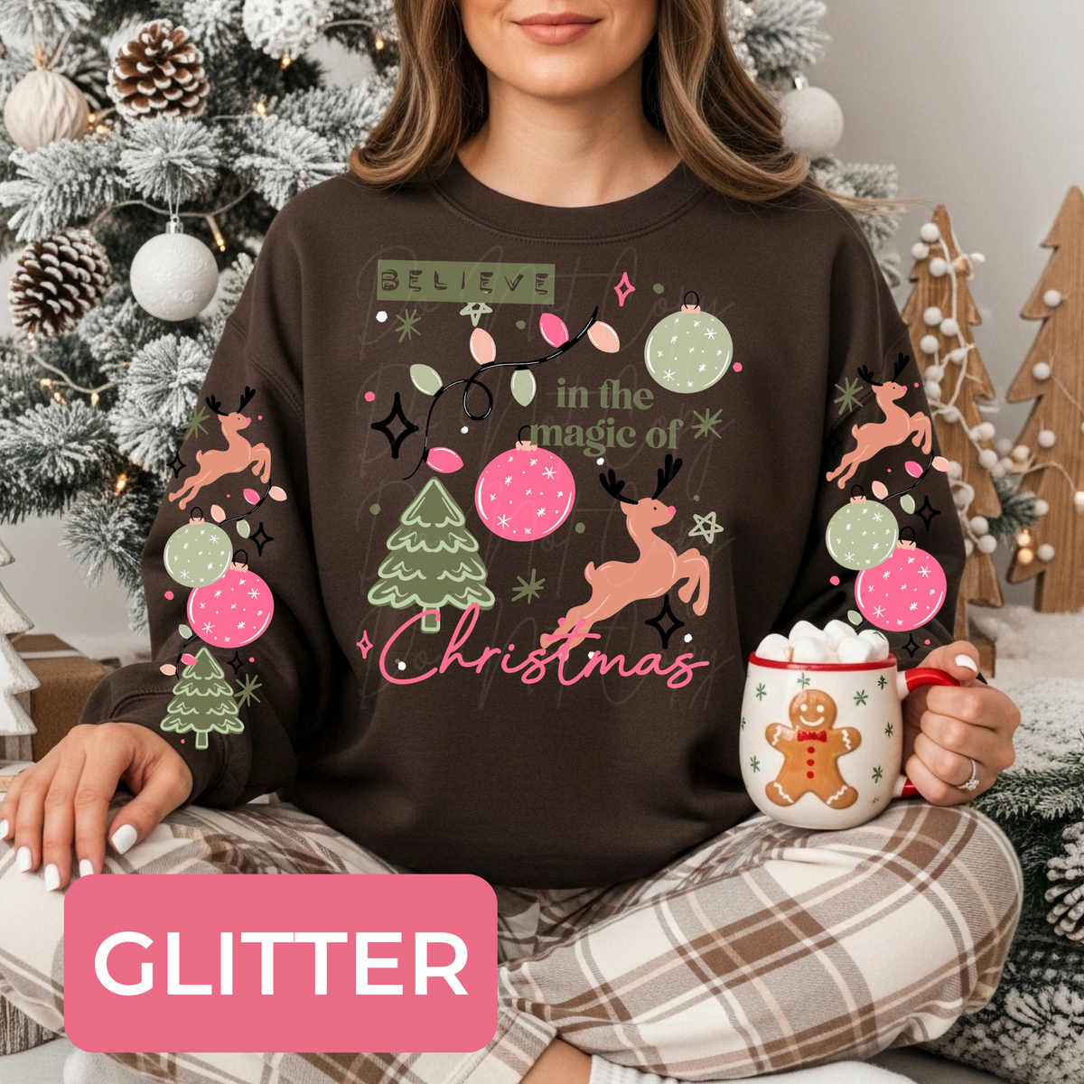 Believe in the Magic of Christmas with Double Sleeves *Glitter