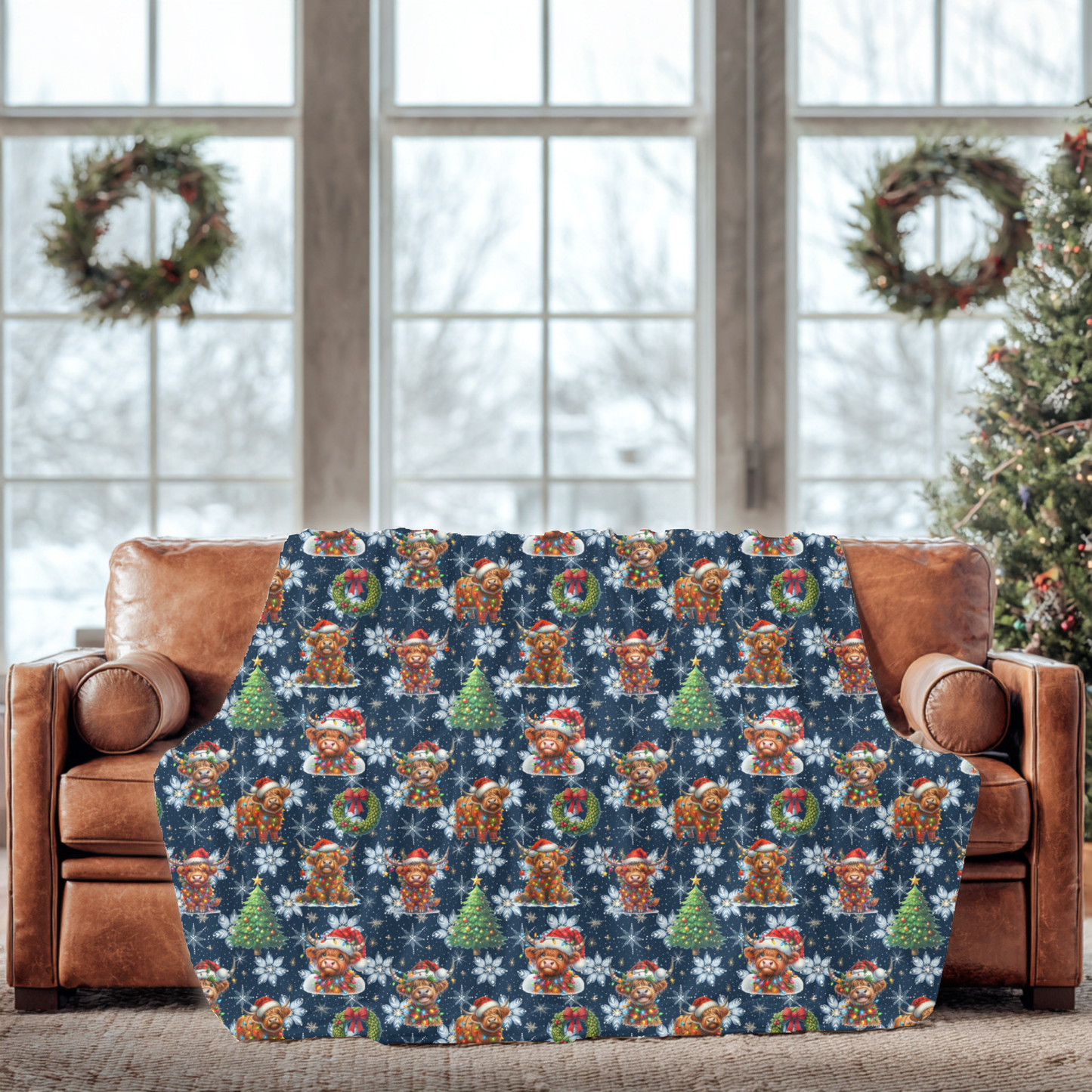 Christmas Hyland Cow