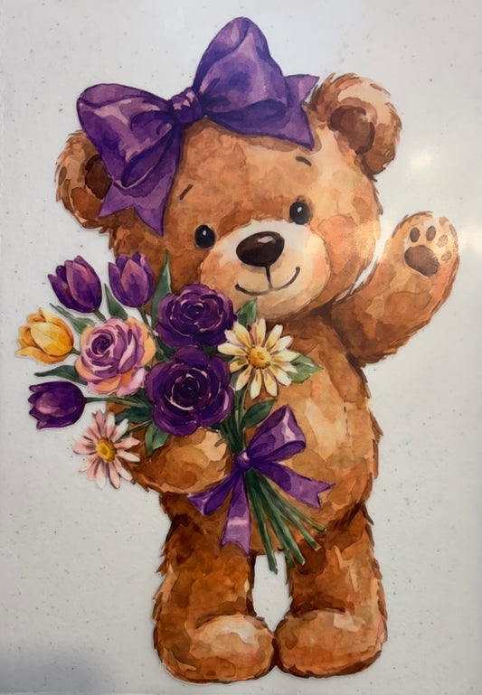 282 Purple Bow Bear