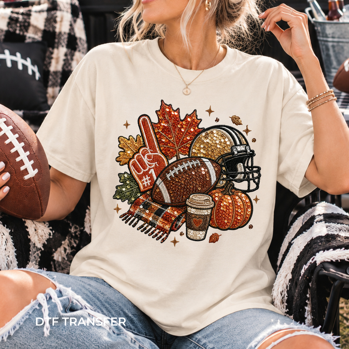 Football and Fall Faux Sequin