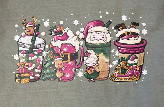 Pink Santa Coffee Banner