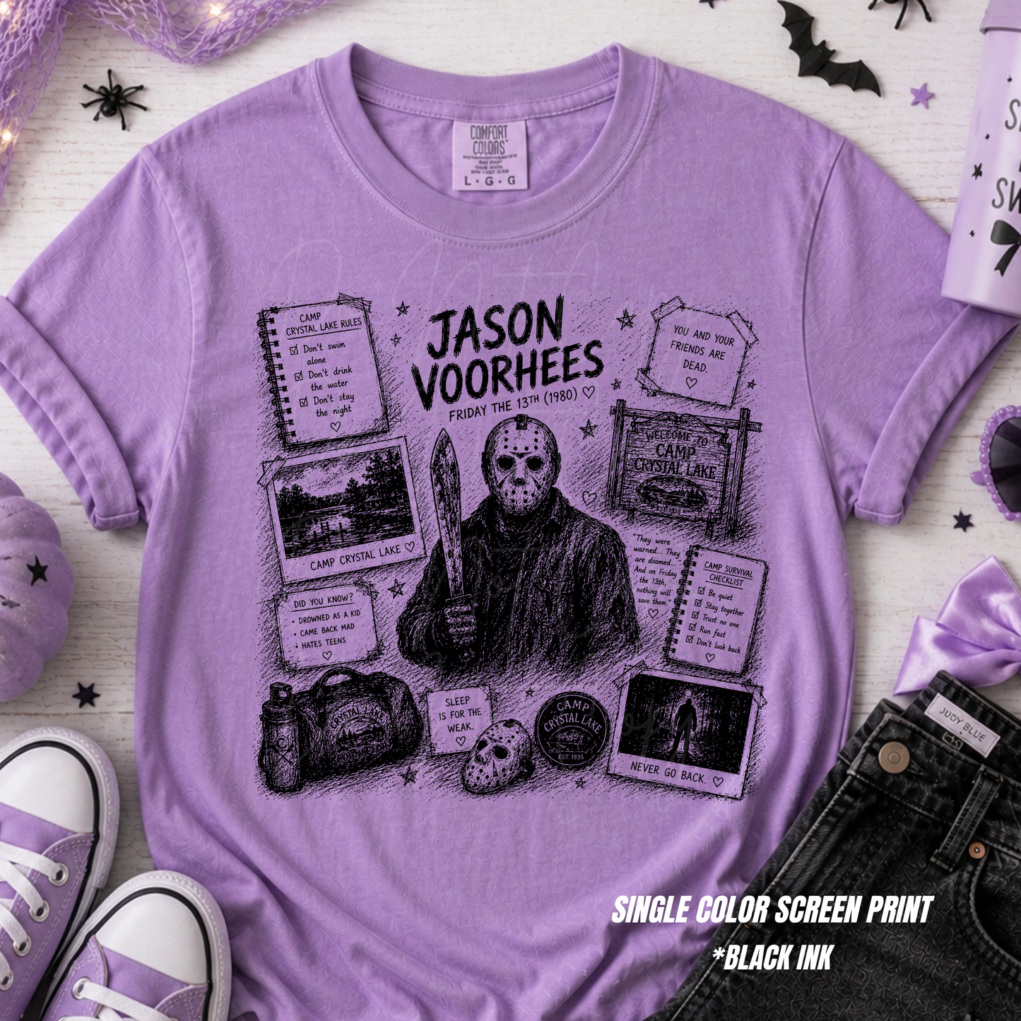 Jason **SINGLE COLOR SCREENPRINT BLACK INK**