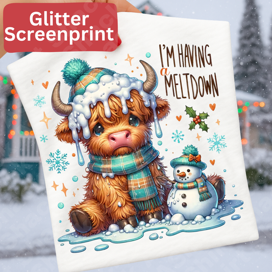 64 I’m having a meltdown (glitter screenprint)