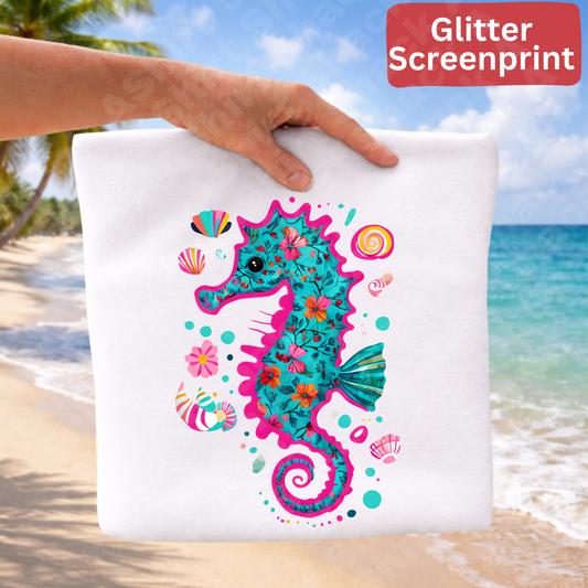 48D seahorse (Glitter screenprint)
