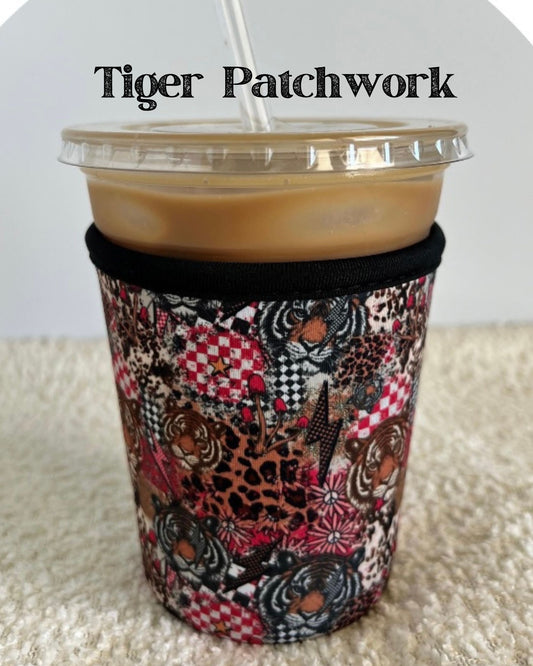 Tiger Patchwork, Small Coffee Koozie