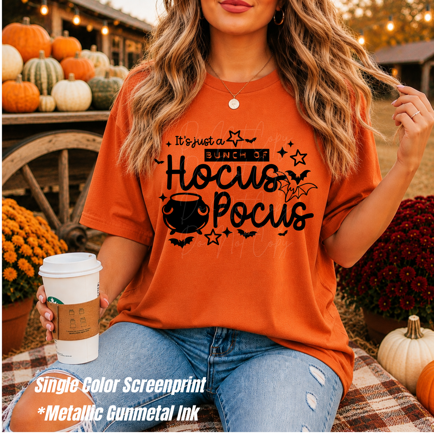 Hocus pocus  **SINGLE COLOR SCREENPRINT METALLIC GUNMETAL INK**