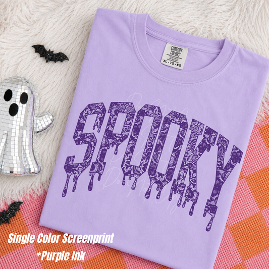 57 Spooky Lace **SINGLE COLOR SCREENPRINT PURPLE INK**