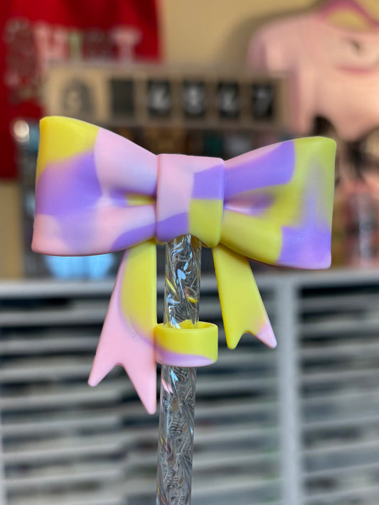 Spring Swirl-Bow Straw Topper
