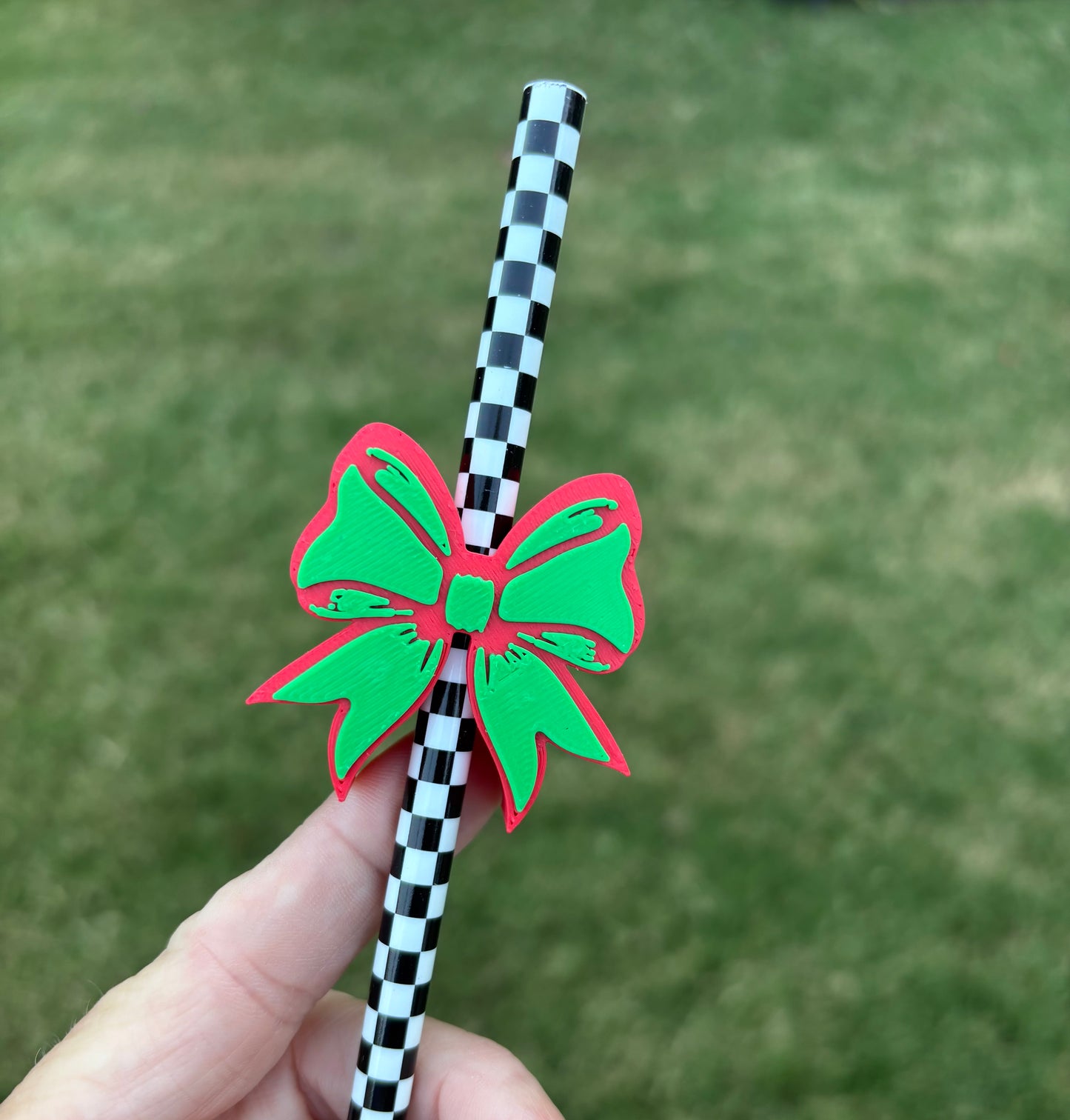 Two Tone Red/Green Bow