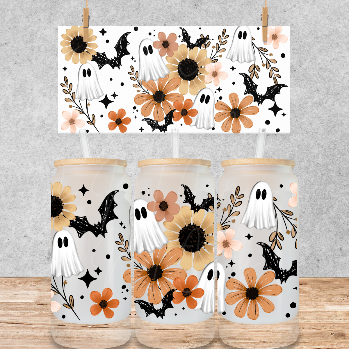 Floral Bat and Ghost