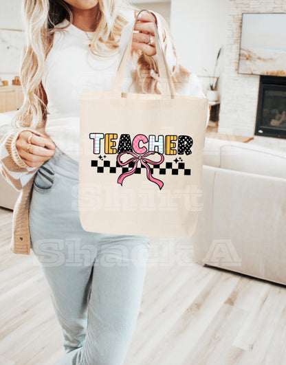 Teacher Things with Bow, Small Tote Bag