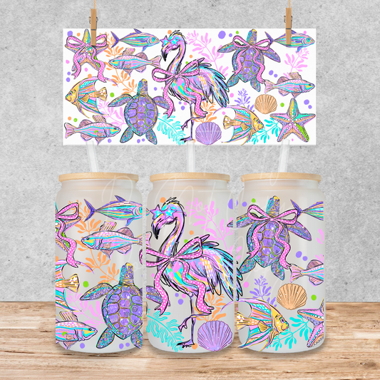 A2 flamingo and sea creatures ￼