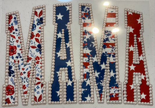 276 Patriotic & Pearl Mama Glitter Screen Print