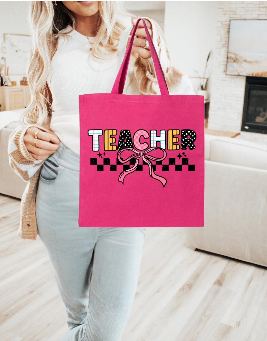 Teacher Things with Bow, Small Tote Bag