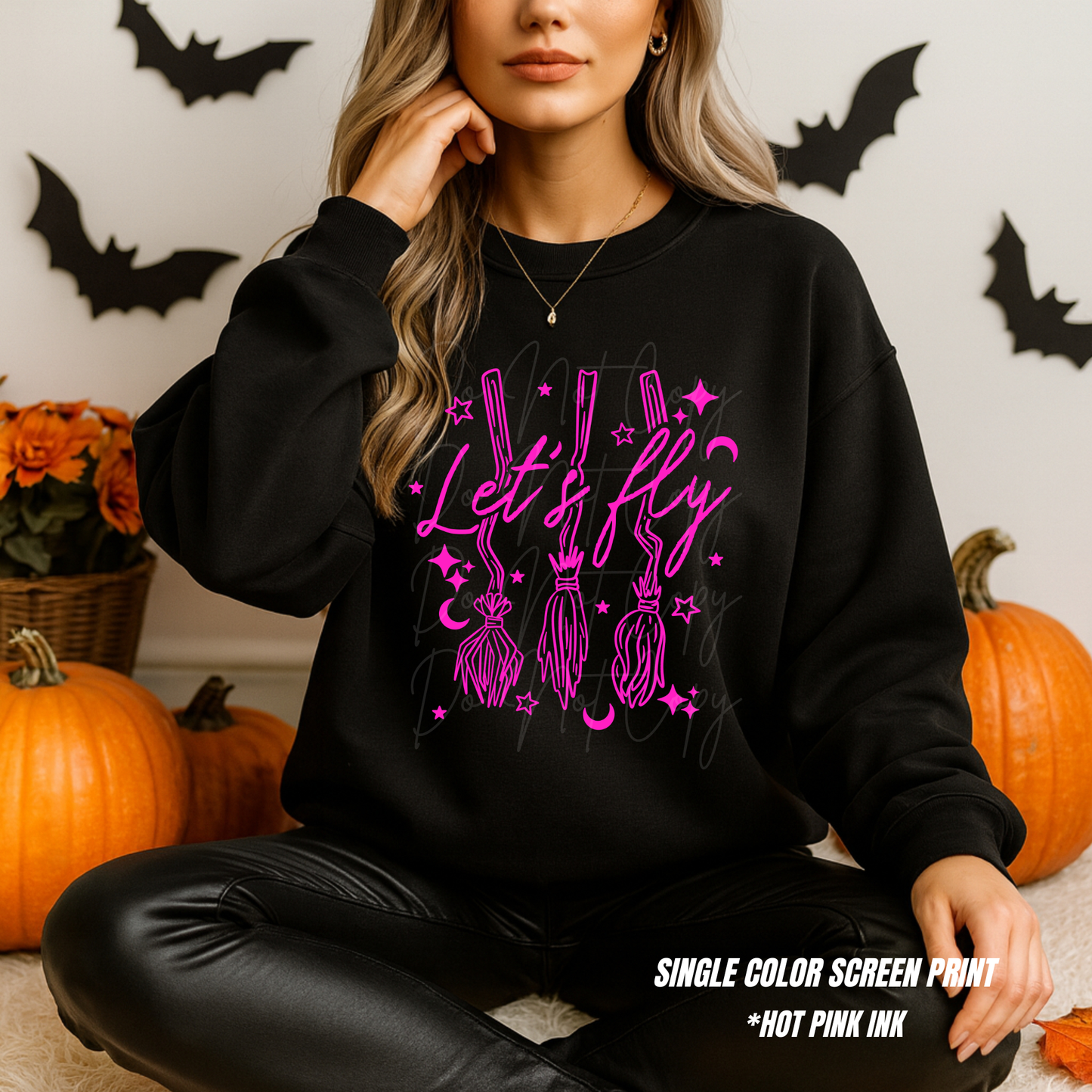 219 Let’s Fly **SINGLE COLOR SCREENPRINT HOT PINK INK**