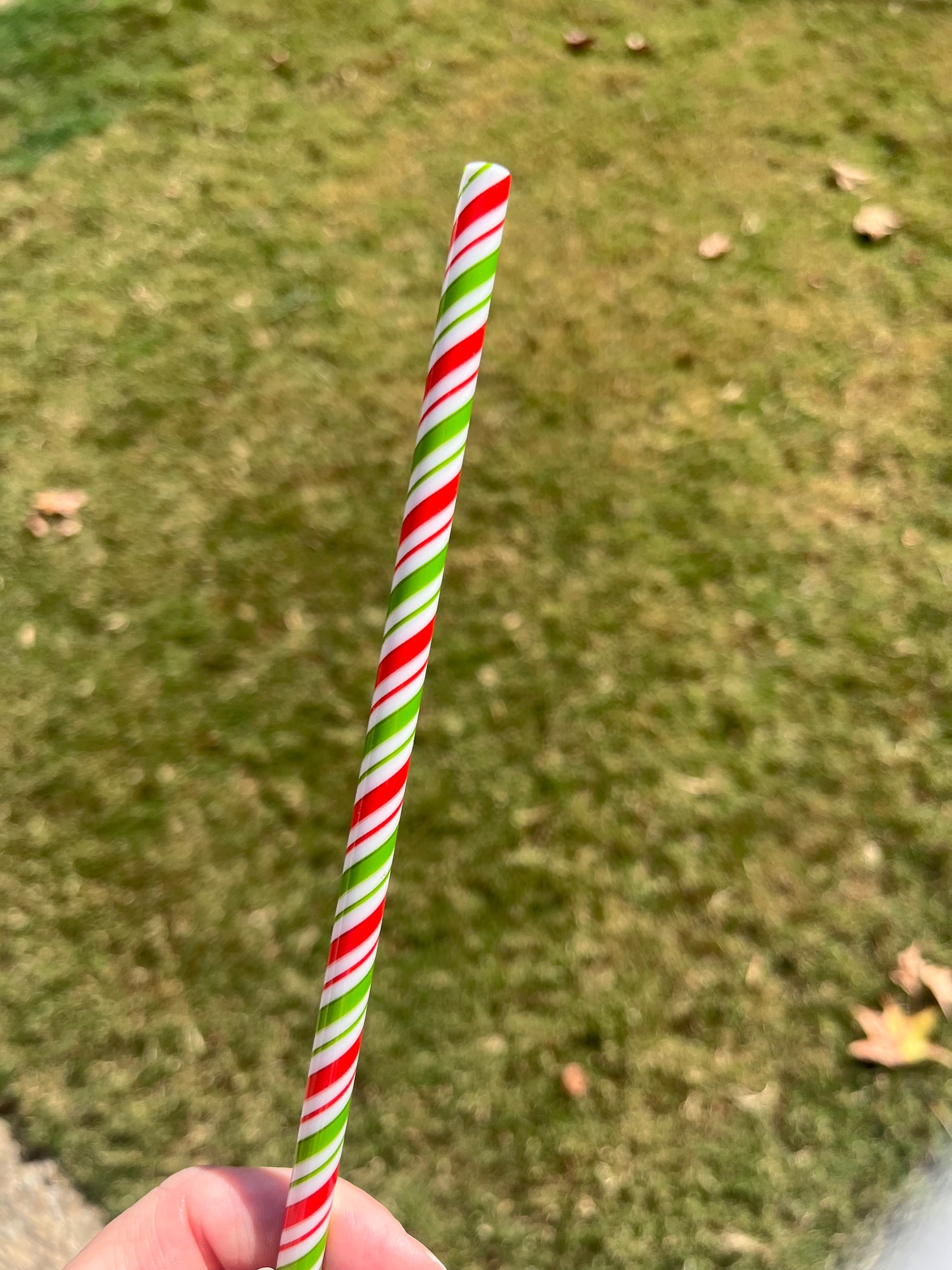 Red and Green Swirl Straw