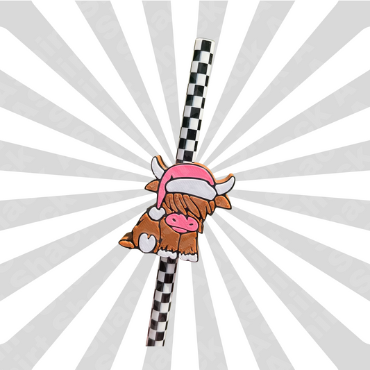 Pink Christmas Hyland Cow