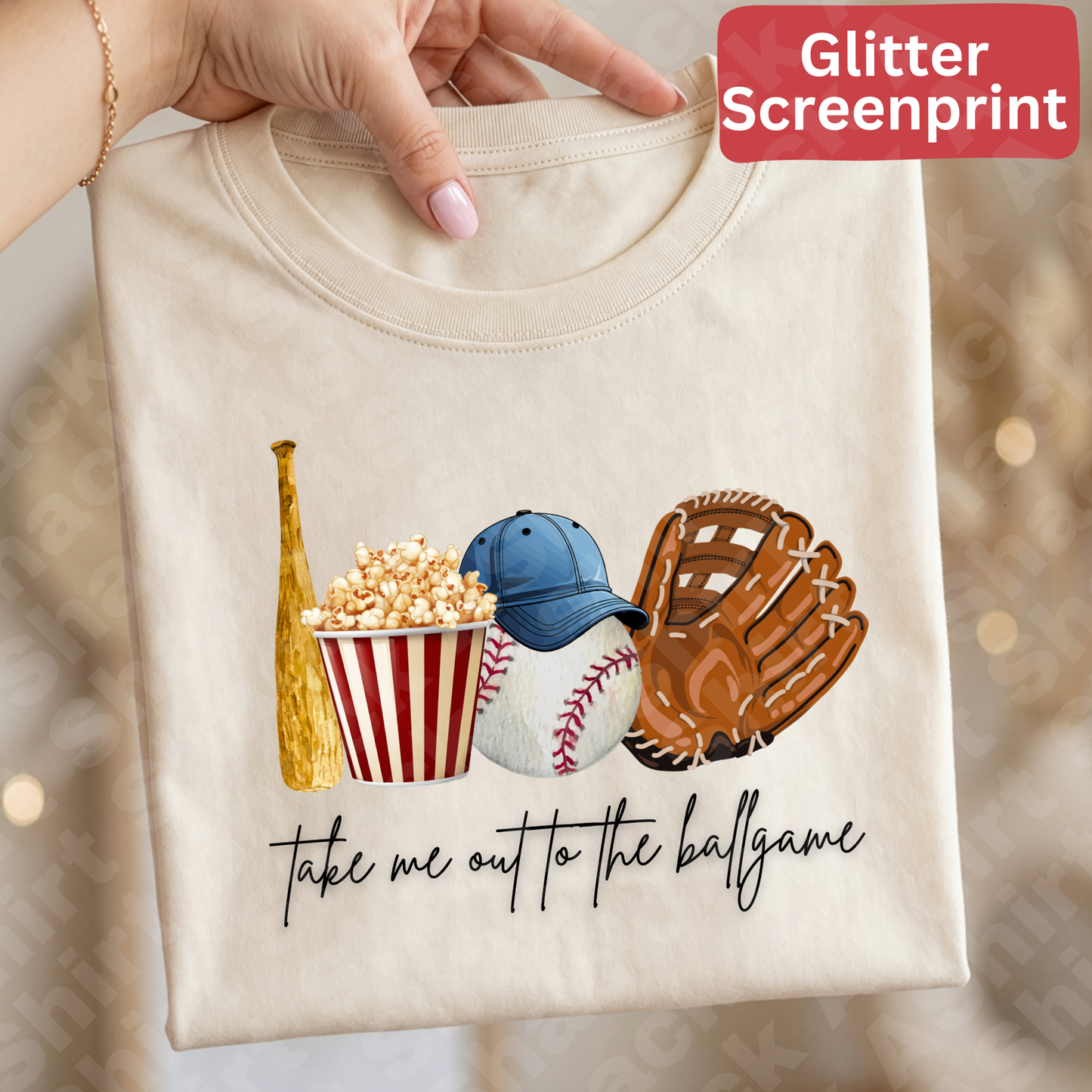 40C take me out to the ballgame (Glitter screenprint)
