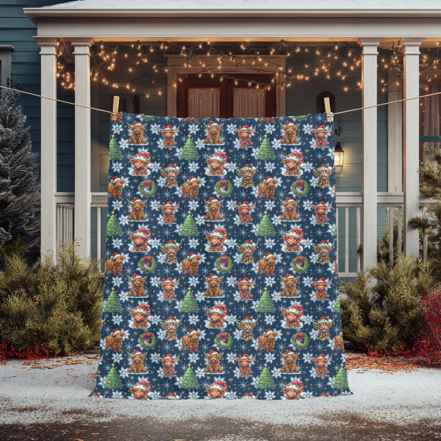 Christmas Hyland Cow