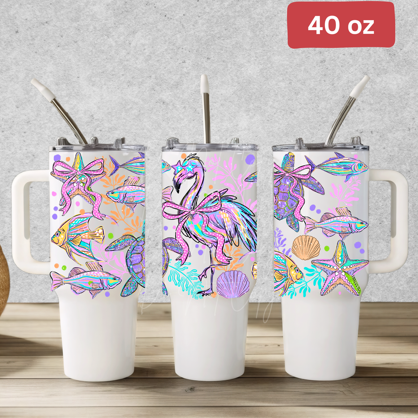 4270 flamingo and sea creatures