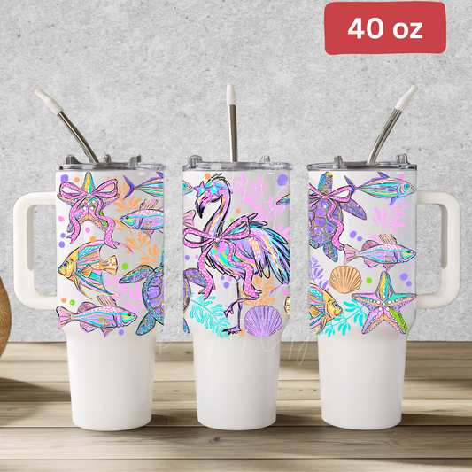 4270 flamingo and sea creatures