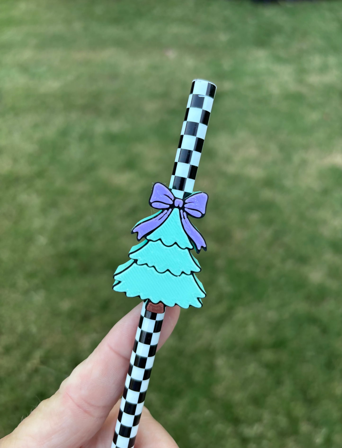 Mint Tree with Purple Bow