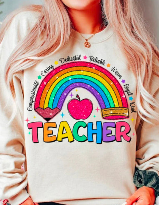 Teacher Rainbow, Real Glitter