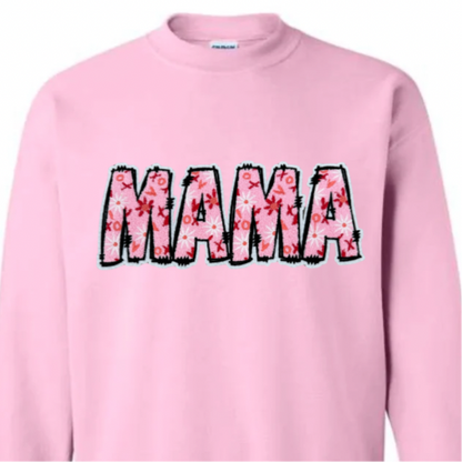 Mama, Pink XO, Chenille Patch