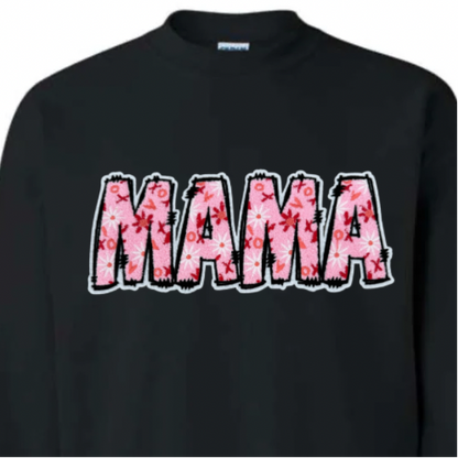 Mama, Pink XO, Chenille Patch