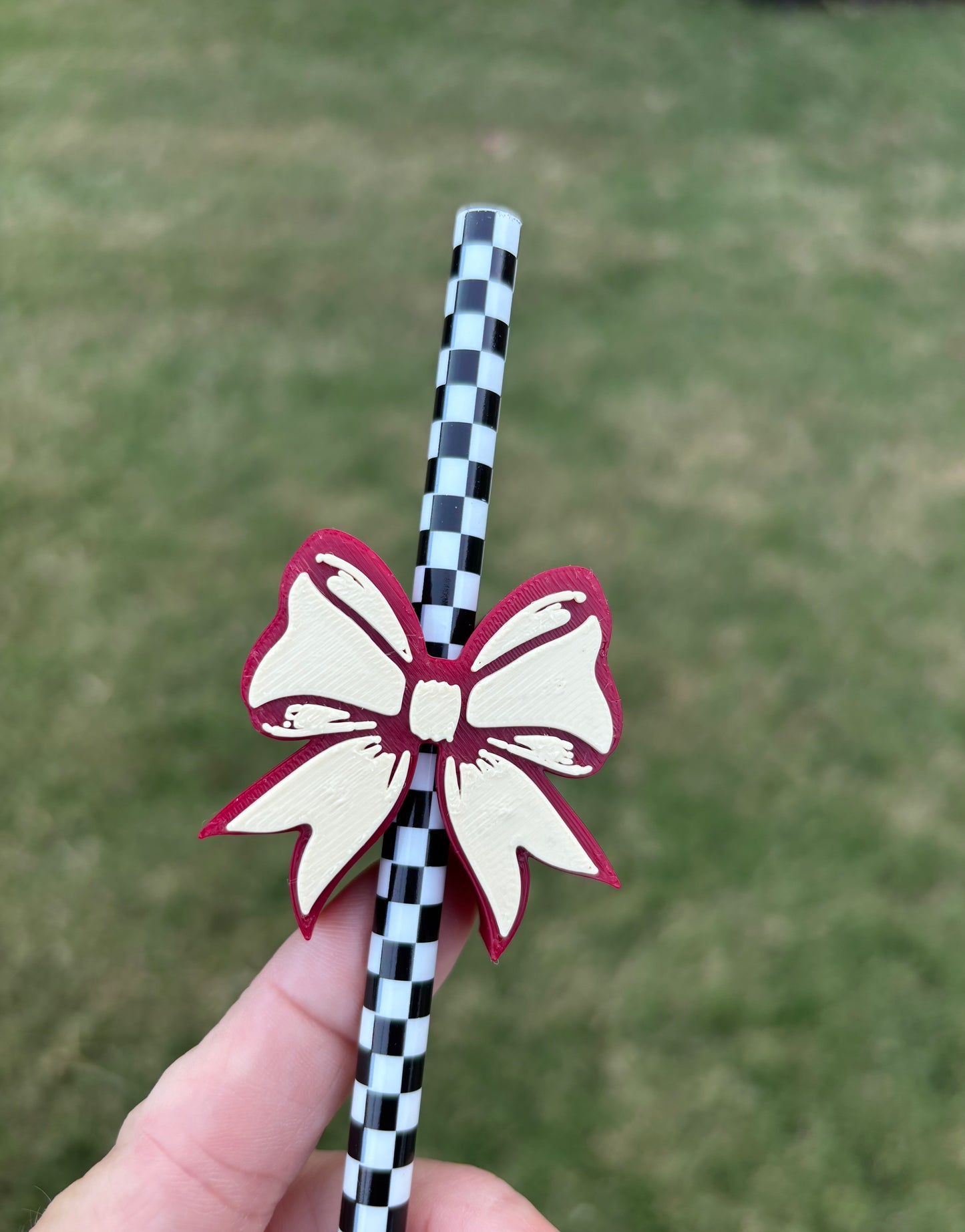 Two Tone Maroon/Cream Bow