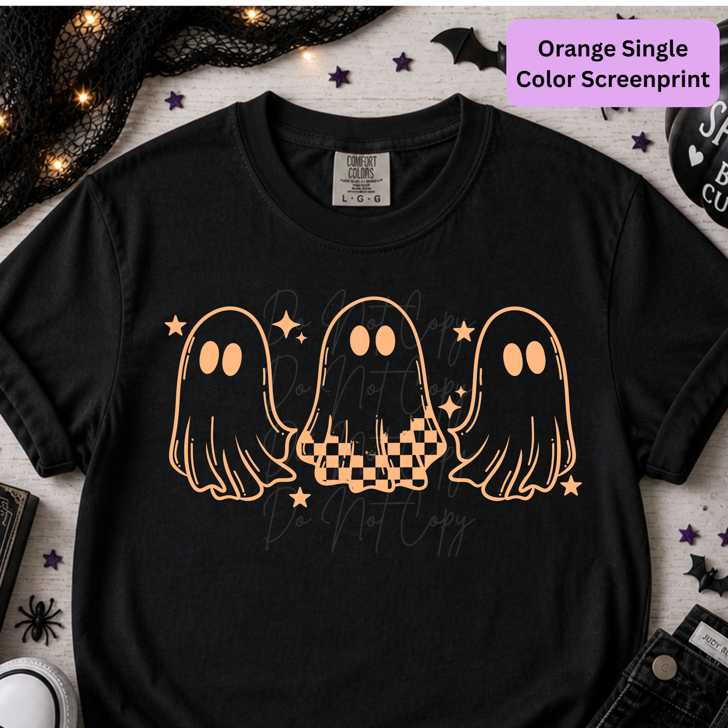 226 ghosts **SINGLE COLOR SCREENPRINT ORANGE INK**