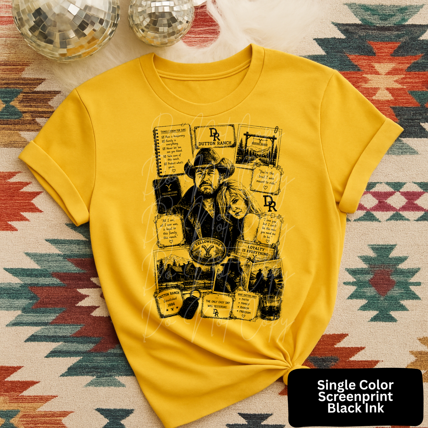 228 Dutton ranch  **SINGLE COLOR SCREENPRINT BLACK INK**