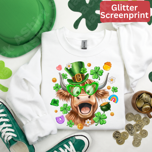 67 lucky cow (Glitter Screenprint)